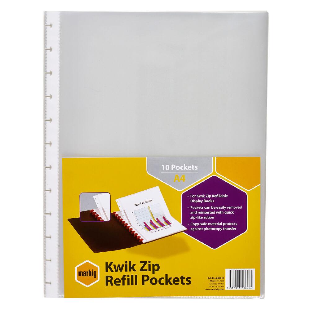 Marbig Sichthüllen 10er-Pack (A4) (Kwik Zip)