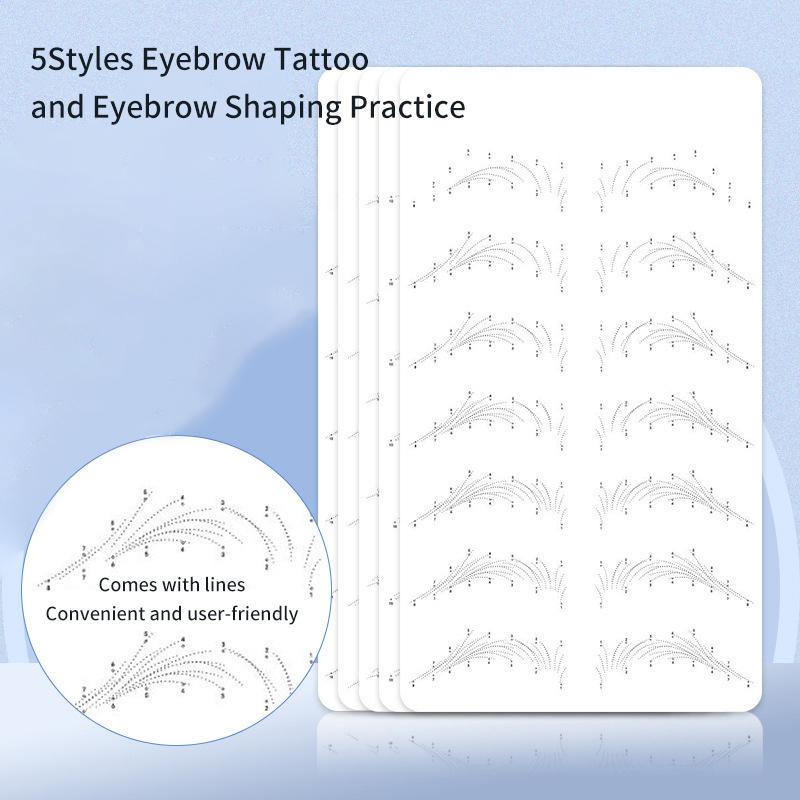 Yarı Kalıcı Vahşi Çizgi Kaş Dövmesi Uygulama Cildi Yeni Başlayan Nakış Silikon Simüle Kaş Eğitim Cildi Dövme Aletleri