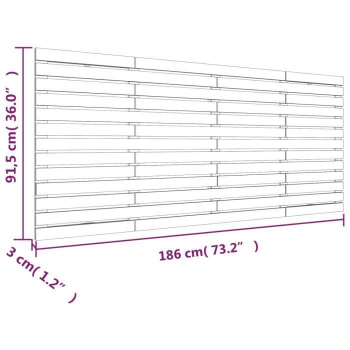 VidaXL Tête de lit murale 186x3x91,5 cm Bois massif de pin 824703