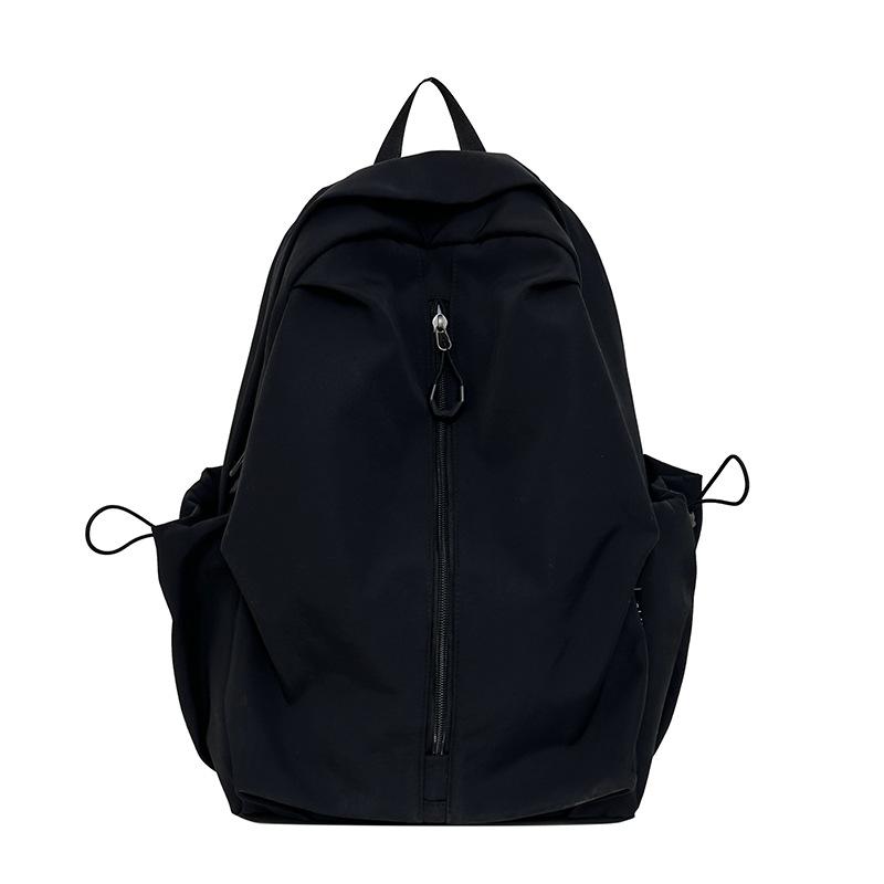 Waterproof Nylon Unisex Backpack 15.6 Inch Laptop Backpacks Women Travel Bookbag Solid Color School Bag for Teenage Girls