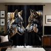 2pcs HD Wolf Totem Decorative Curtain Black Tie Digital Printed Curtain Home Decoration Style Decoration Living Room Bedroom