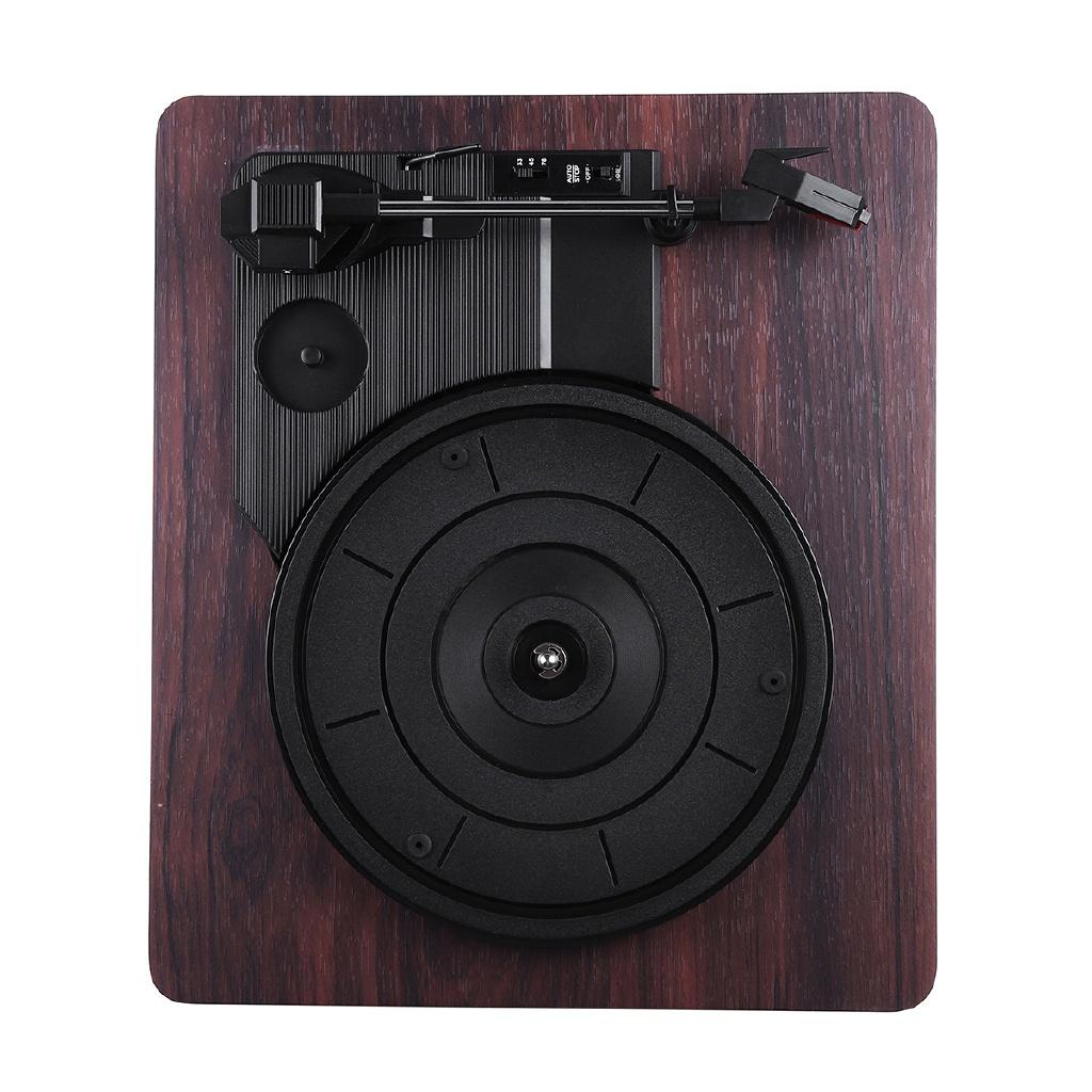 DC 5V 33, 45, 78 RPM Record Player Antique Gramophone Turntable Disc Vinyl Audio RCA R/L Output Out Wood Color USB 320*275*100MM 3.5mm