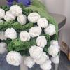 Crochet Rose Bouquet Blanket Sunflower Carnation Fashion Artificial Knitted Blanket DIY Craft Finished Flower Bouquet Blanket