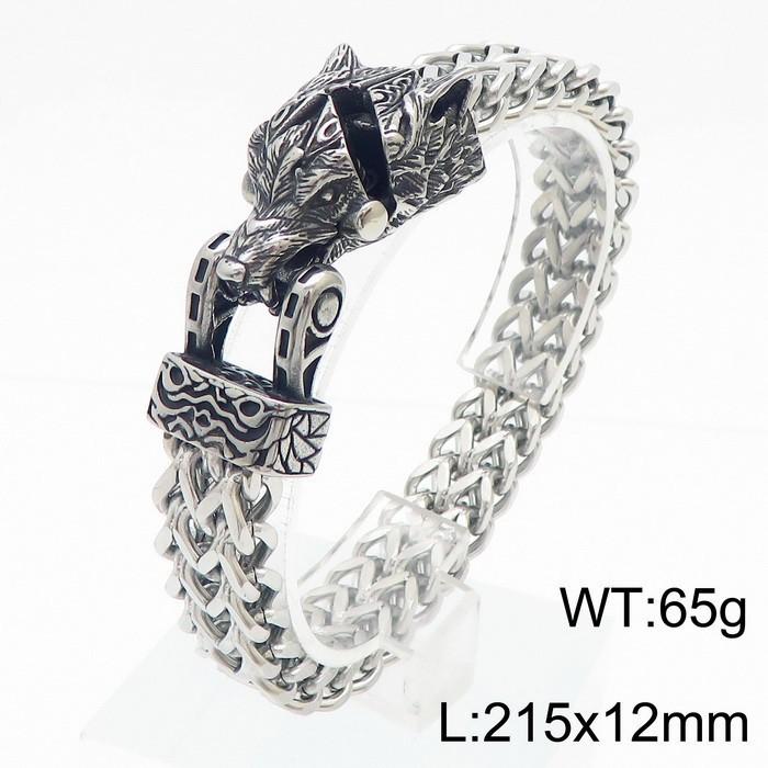 Titanium Steel Viking Bracelet for Men Eagle Head Snake Head Retro Hand Jewelry Accessories