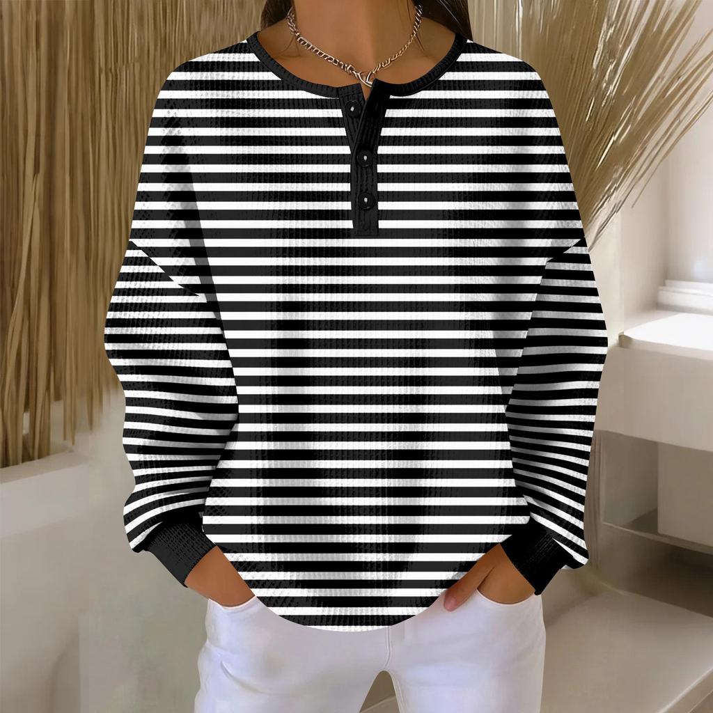 Women's Casual Shirts Long Sleeve Tops Button Up V Neck Loose Knit Fall Favorites For Women