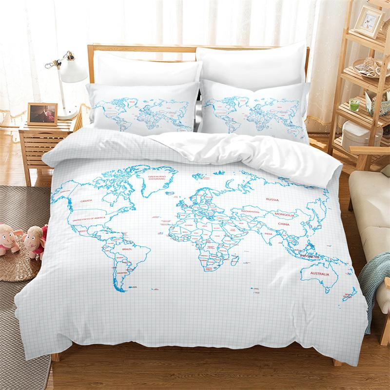 Bedding Set Colour Map Duvet Cover Set 3d Queen Bedding Bed Linen Fashion Duvet Cover Bedroom Hotel Comforter Bedding Sets