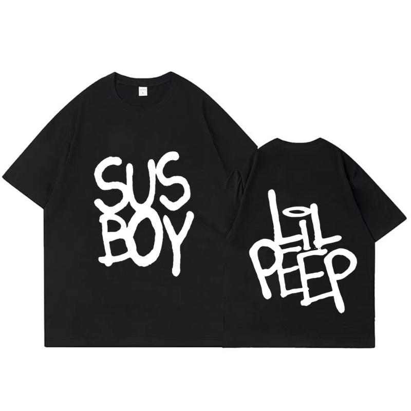 Hot Rapper Lil Peep Sus Boy Pink T Shirt Unisex Women Fashion Hip Hop Short Sleeve Tshirt High Quality Oversized Cotton Tee Shirt