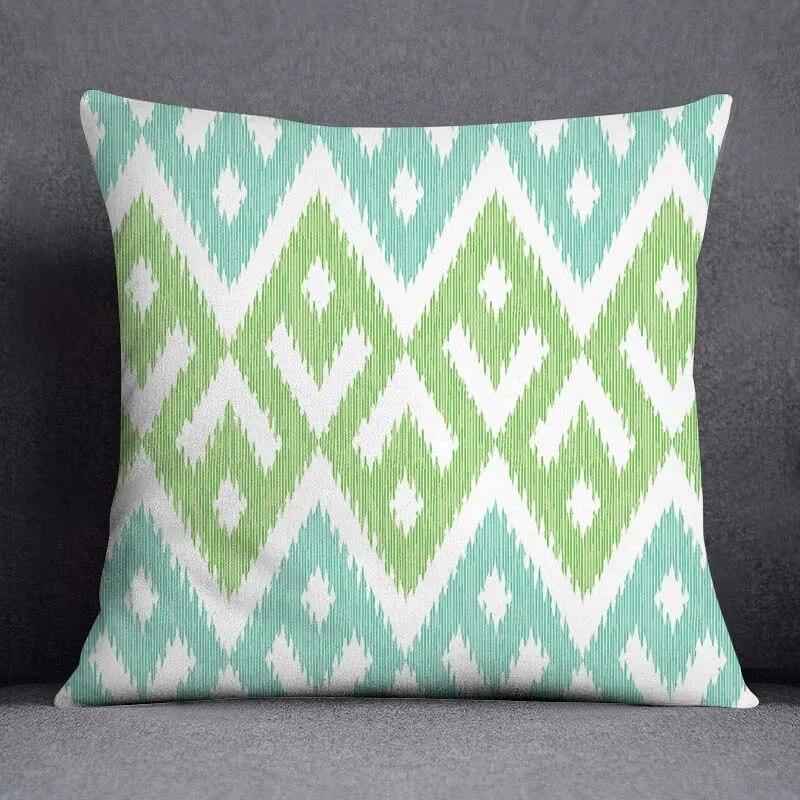 45x45cm Fresh Green Simple Geometric Pillow Cover Living Room Sofa Office Seat Car Waist Cushion   Home Decoration