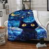 Cosmic Cat Night Sky Home Customize Your Name Blankets Soft Cozy Lightweight Allseason Multiuse Throw Perfect For Couch Office Bed Living Room Picnics