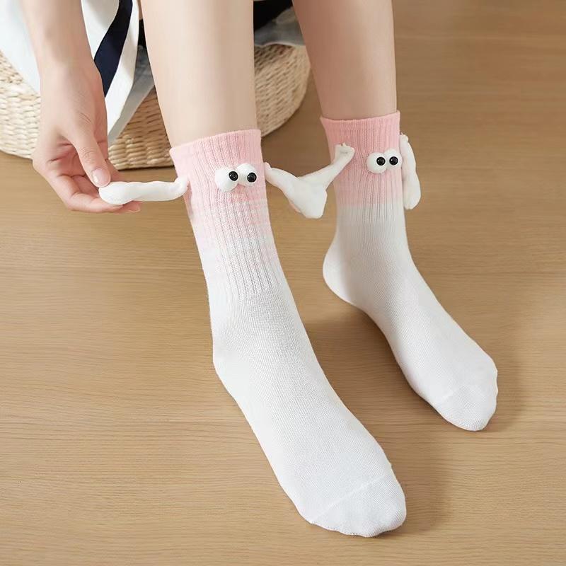 

Женские цветные носки с ручками, индивидуальные магнитные милые носки, забавные носки для пары one size розовый