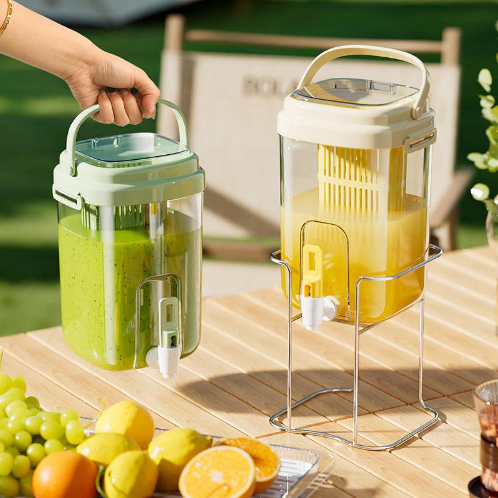 Dispenser d'acqua per frigorifero con uscita acqua e filtro per frutta, dispenser per bevande fredde da 2 litri, essenziale per i picnic estivi