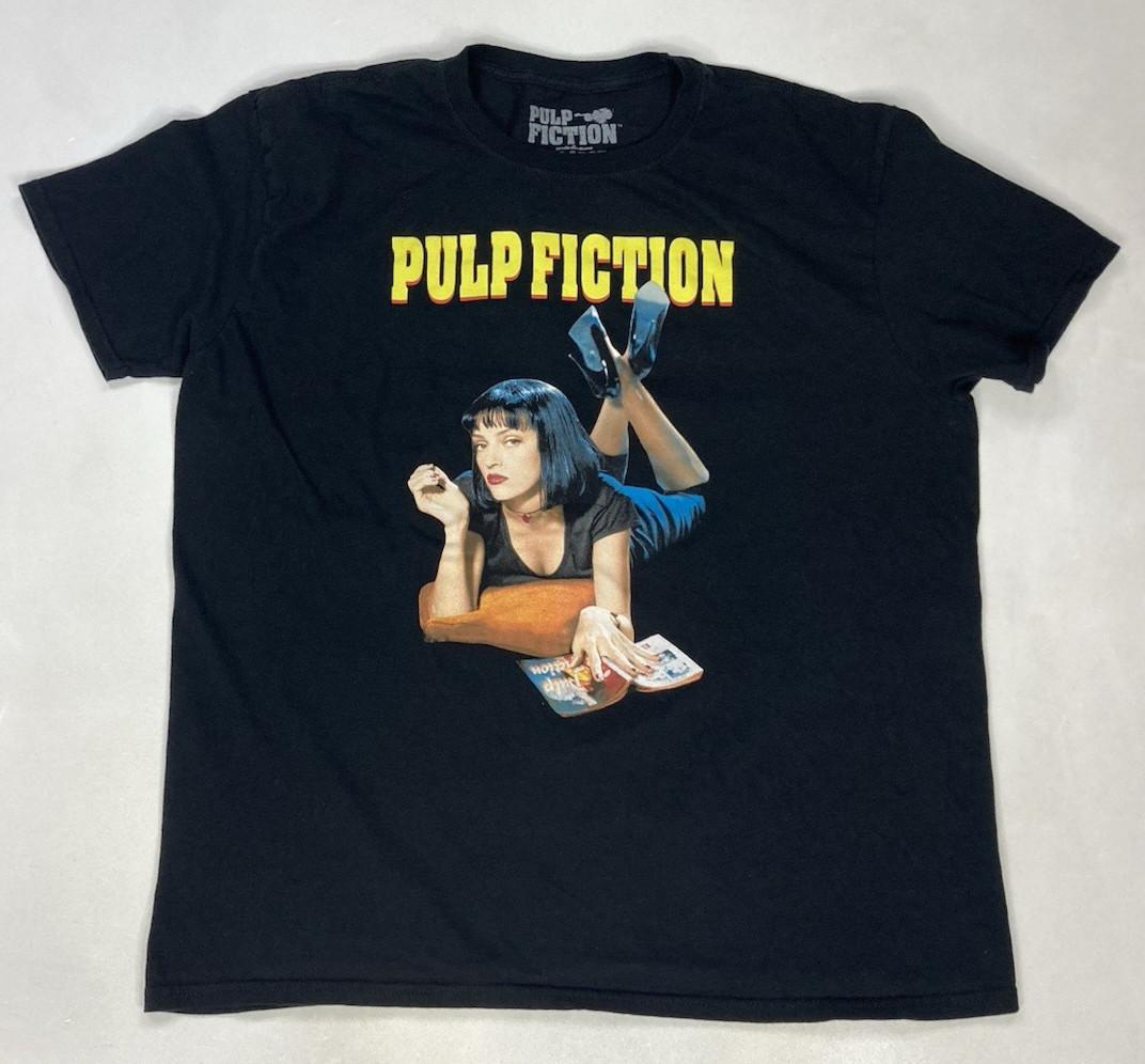 Pulp Fiction Movie Retro Graphic T-shirt Men XL Black Short Sleeve L