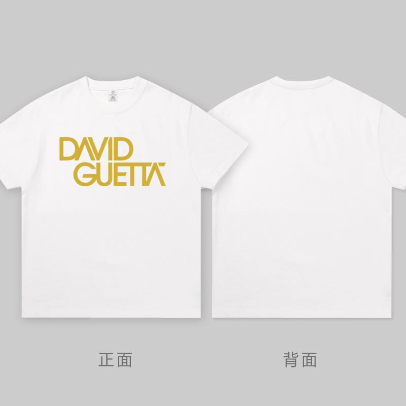 2025 New David Guetta Short Sleeve T-shirt Top 100 Dj Clothes Around Electronic Bungee Dance Pure Cotton Men and Women T Shrit