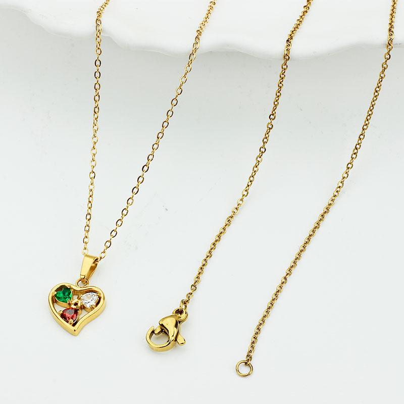 GemChic Women's Sweet Fashion Colorful Trend Zircon Pendant Necklace Female Simple Clavicle Chain Birthday Christmas Jewelry Gift