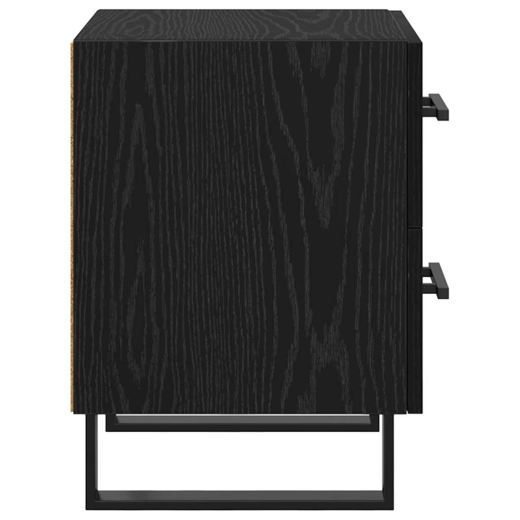 Nightstand Black Oak Look 40 x 35 x 47.5 cm Engineered Wood