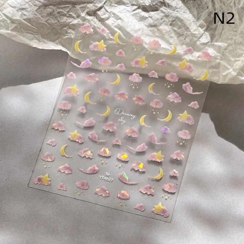 3D White Fish Tail Nail Stickers DIY Nail Art Decals for Women Easy Apply Manicure Artwork Decoration