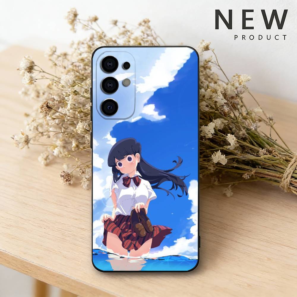 K-Komi Anime Cannot Communicate Phone Case For Samsung S26,25,24,23,22,30,21,10,9,Ultra,Plus,Lite Black Soft Case