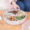 Divided Serving Tray Snack Plate with Lid Fruit Plates Compartment Candy Box Multi-function Food Storage Tray Household Gadgets
