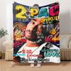 1pc 2Pac Hip-Hop Blanket Soft Lightweight All-Season Multi-Purpose Throw for Sofa, Bed, Office & Picnics, French Style with Iconic Album Art D88
