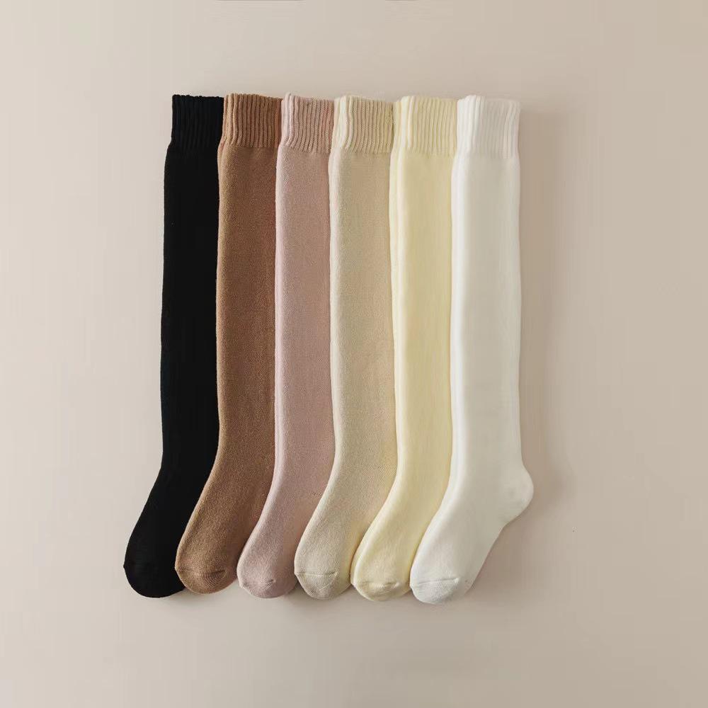 "Women's Fleece-Lined Thick Knee-High Socks - Warm Cashmere Thigh-Highs for Autumn & Winter"