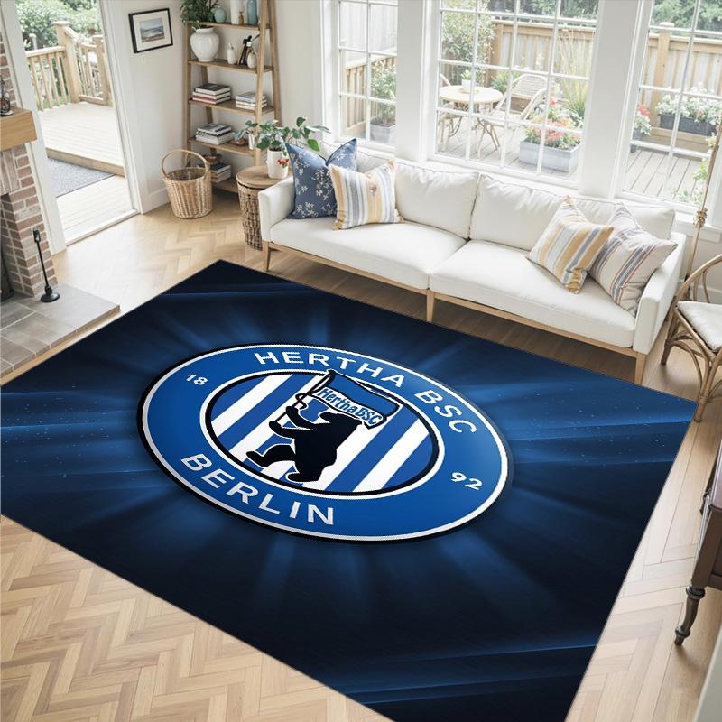 Hertha bsc FC Design Tappeto in Velluto di Cristallo Accogliente Non?Tappeto Stampato Antiscivolo per Camera da Letto Soggiorno Ingresso