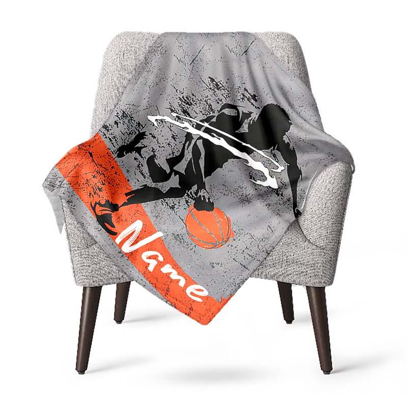 Playing Basketball Customize Your Name Blanket Warm Comfortable And Soft Blankets Are Suitable For Home Chairs Office Sofas Sofas Office Camping And