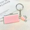 Creative Mini Keyboard Mouse Keychain Cute Simulation Key Ring Pendant School Bag Pendant Keychain Accessory Gift