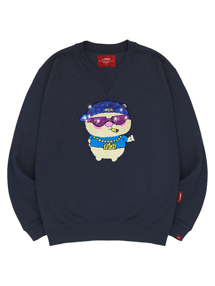 Ellamo Boucle Pig Sweatshirt Unisex Plus Size S~4Xl (Type B)