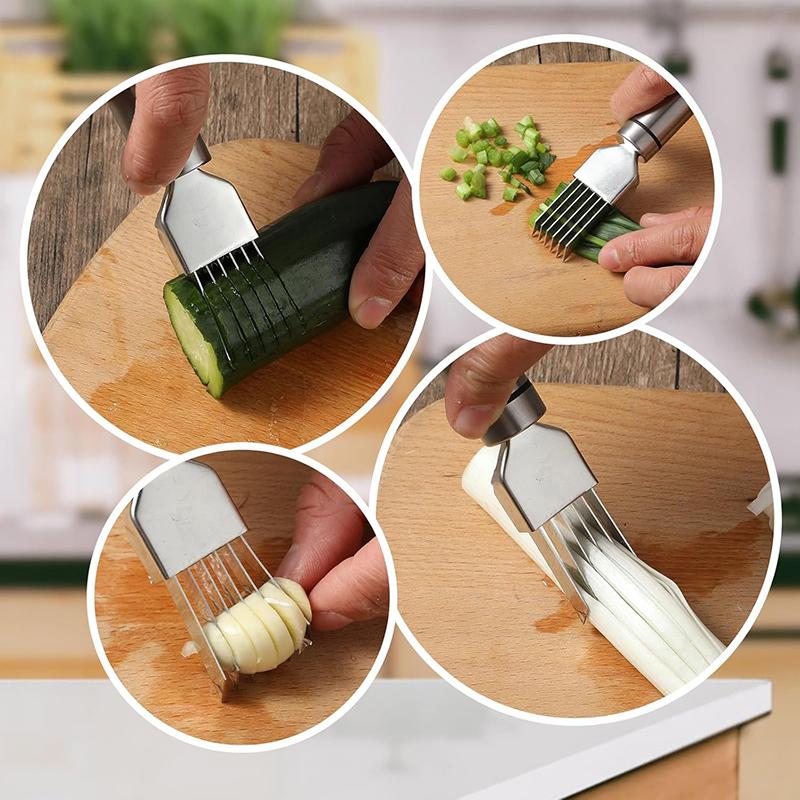 Stainless Steel Chopped Green Onion Knife Scallion Cutter Knife Onion Slicer Cutter Vegetable Fruit Shredder Kitchen Gadget