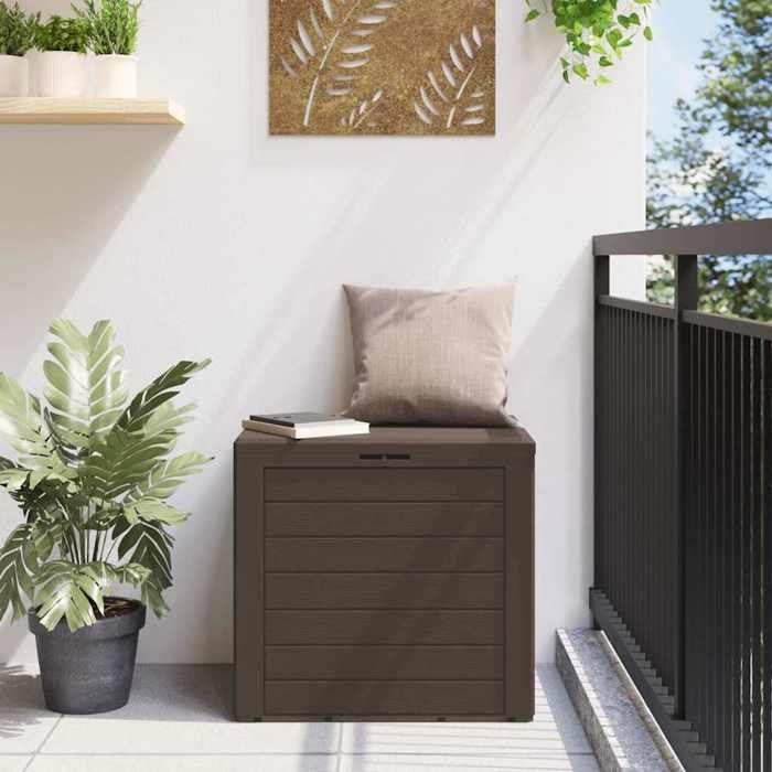 VidaXL Garden Storage Box Brown 58.5x46x55 Cm Polypropylene 152194