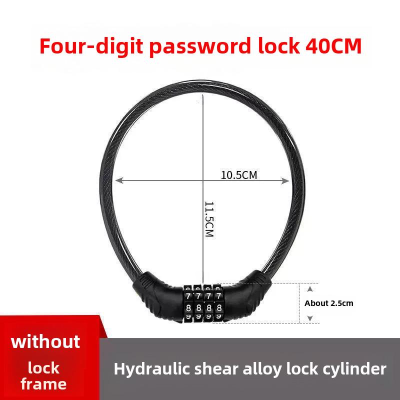 Přenosný zámek s heslem proti krádeži pro kola a elektromobily - silné ocelové lano
