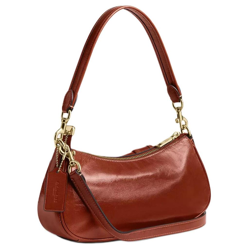 Coach Ashton 25 External Snap Pocket Leather Shoulder Bag Women Shoulder Bag Cinnamon Gold CBJ01-IMYW7