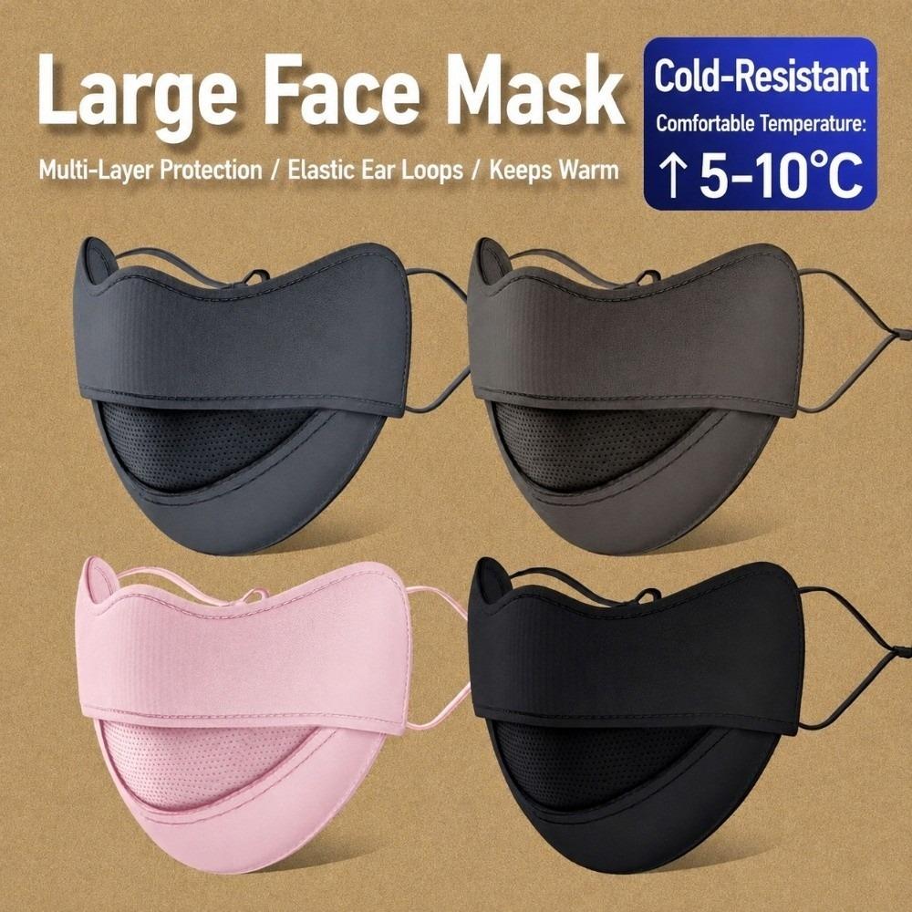 Thermal Fleece Warm Face Cover Adjustable Ear Loops Windproof Cycling Face Mask  Cycling/Running
