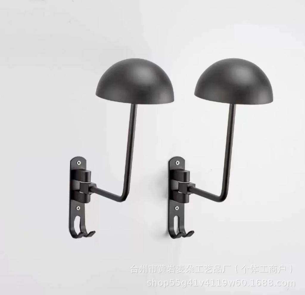 Motorcycle Helmet Rack 180° Rotating Wall Mounted Helmet Rack with Double Hook Bicycle Helmet Rack DisplayRack Detachable