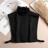 Women's Solid Colour Black White Vertical Small Flip Collar Versatile Shirt Jumper Jumper Fashion Lace False Collar Four Seasons