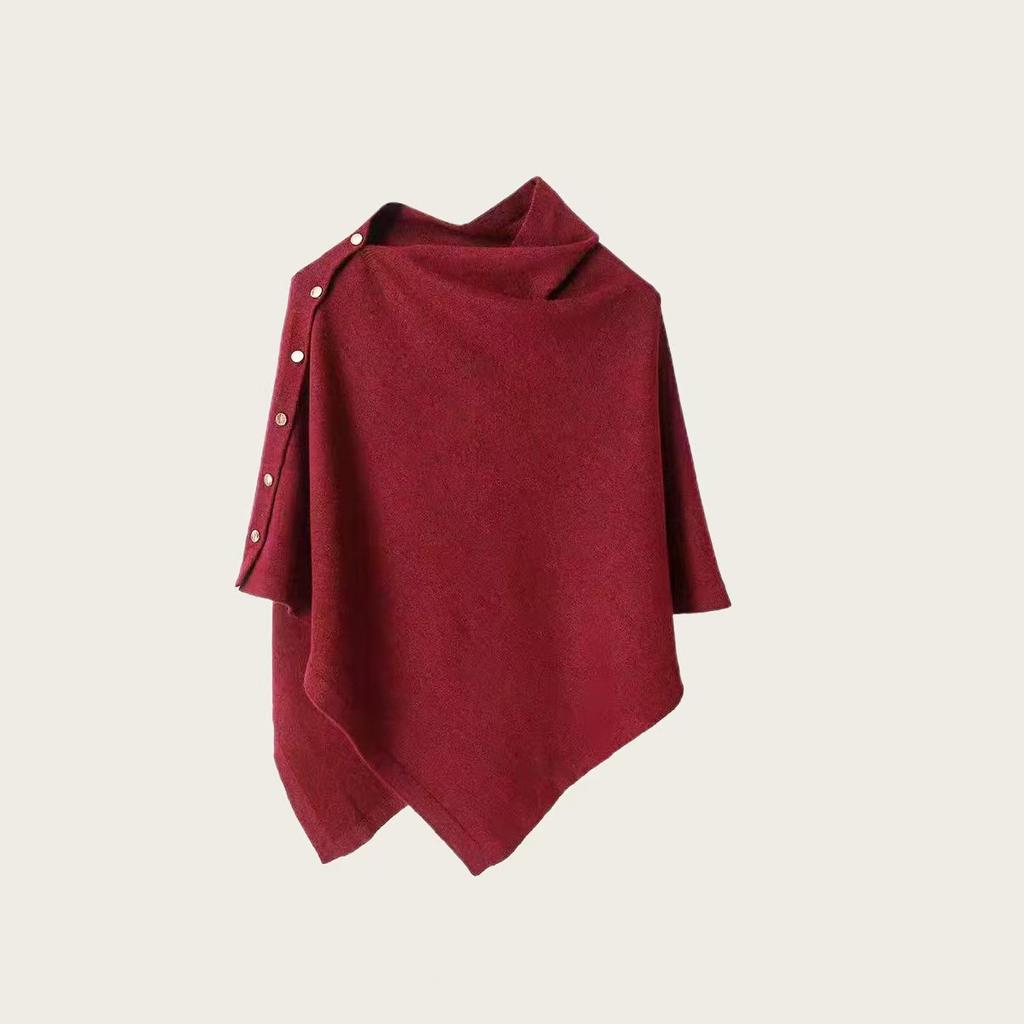 Knopf Pashima Schal Warm Dick Gestrickt Dick Warm Poncho Unregelmäßig Lässig Pullover Schal Schal Herbst Winter