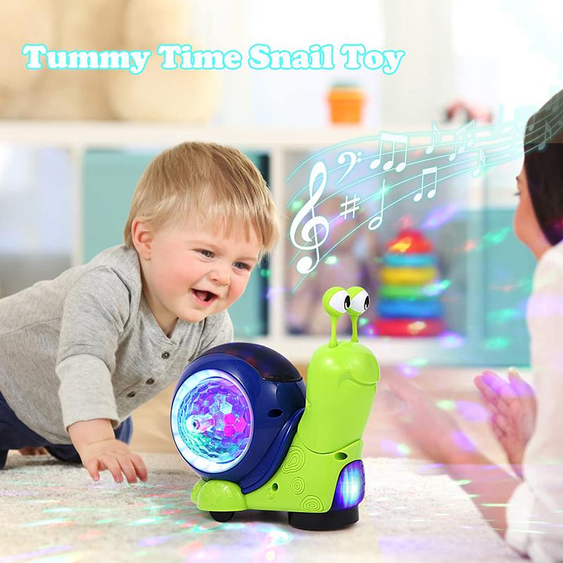 Non-Toxic Crawling Crab Snail Baby Toy Walking Tummy Time Dancing Early Educational Interactive Musical Light Toys Toddler For Kids Gifts