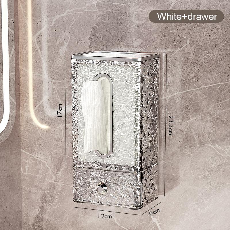 mr basket Wall Mounted Household Bathroom Tissue Box Wash Face Towel Storage Box Multifunctional Creative Kitchen Drawer Box