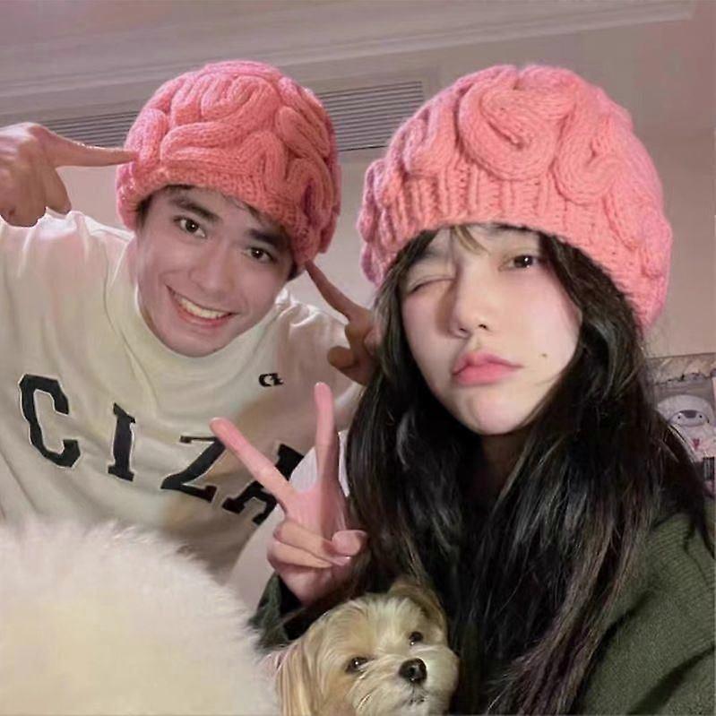 Men's Brain Shaped Hand Knitted Wool Hat