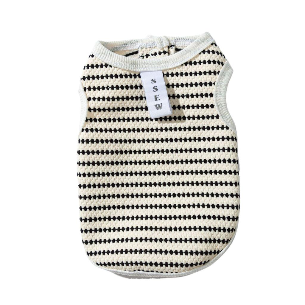 Popular dog clothes spring and summer striped waffle vest medium and small dog summer thin pet clothes