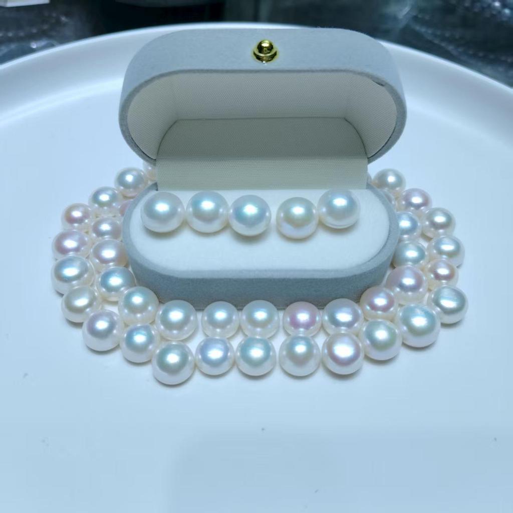 Rose Manta Half-Drilled Freshwater Pearl Beads 10-11mm, 4A Quality for DIY Earrings