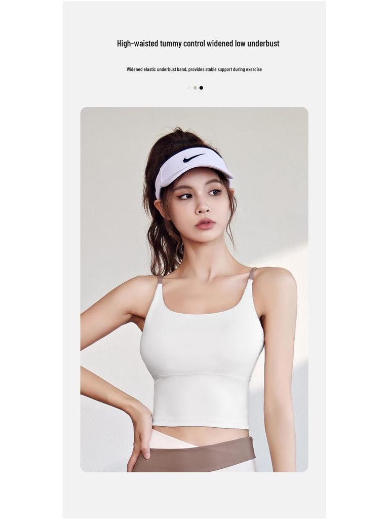 Letní nahý pocit jóga křížená camisola sportovní podprsenka