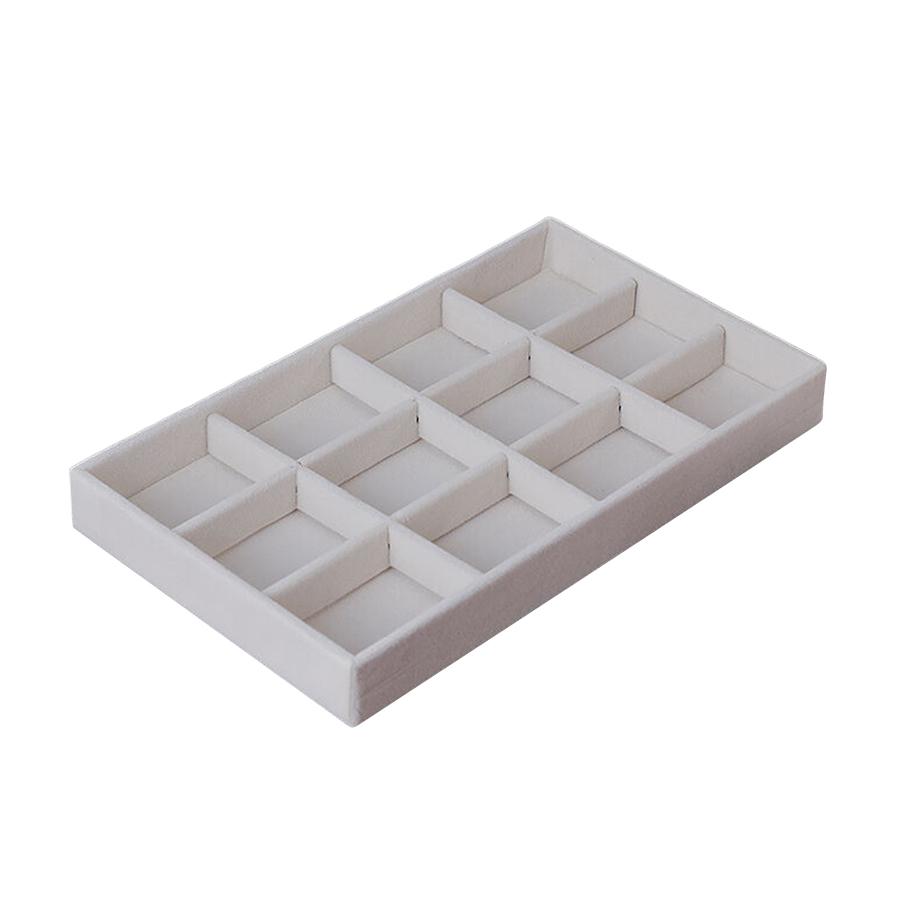 1PC, Flocking Jewelry Box Jewelry Tray, Color: Beige