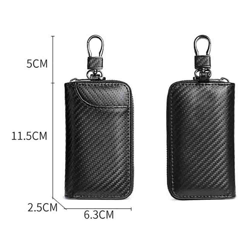 Carbon Fiber Fabric Keychain Unisex Key Bag Multifunction Organizer Wallet Holder Smart Housekeeper Car Small Case Keys Pouch