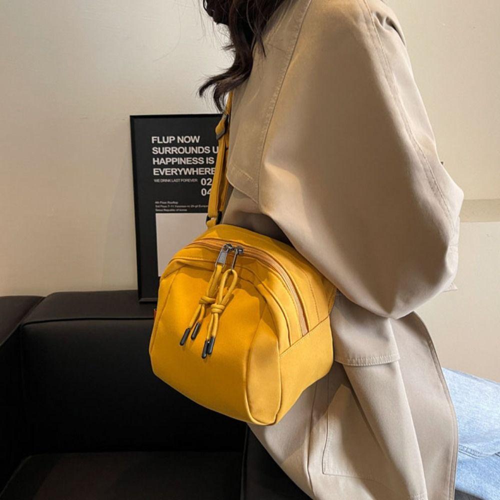 

Korean Style Turtle Bag Crossbody Bag Simple Shell Bag Casual Solid Nylon Bag Women бежевий
