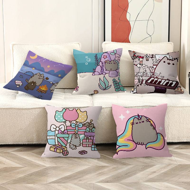 PPusheenS CARTOON Pillow Cover Sofa Cushion Cover Home Room Decoration Children Gift
