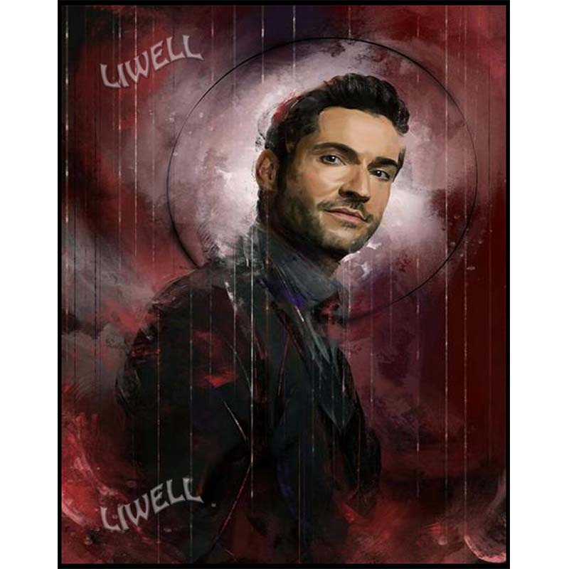 

5d Diy полная квадратная/круглая мозаика алмазная живопись Люцифер Морнингстар ТВ постер вышивка крестиком настенная художественная вышивка Декор для дома