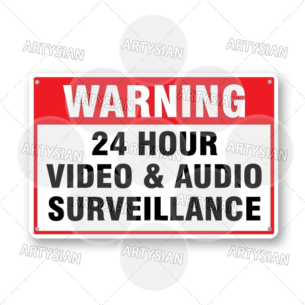 CCTV Surveillance Metal Sign Shop Security Plaque Camera Monitoring Shoplifting Warning Crime Deterren Safety Alert 24-Hour