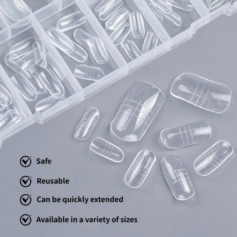 Quick Extension Nail Molds Featuring Measurement Scale Gel Nail and Toenails Extension 150pcs for Manicures Pedicures