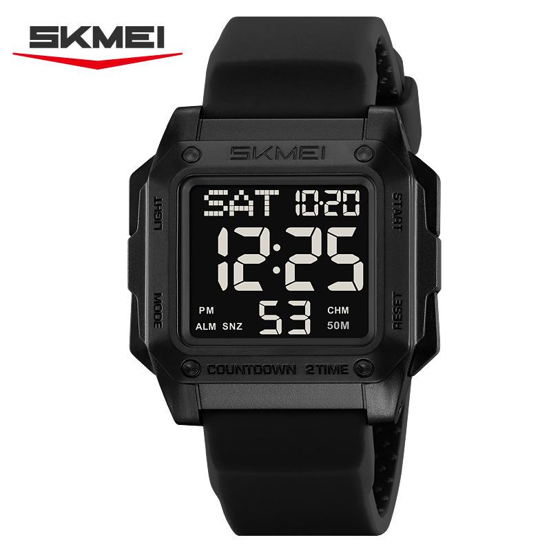 Multifunctional electronic watch male luminous waterproof square student watch sports electronic watch